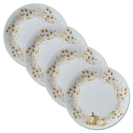 Park Designs Autumn Harvest Platter, 12 X 12 Inch Floral Orange Ceramic Serving Platter For Fall & Thanksgiving Table Decor, Durable Scratch Resistant Dolomite Material, Microwave And Dishwasher Safe