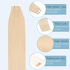 Tape Extensions Real Hair 10 Pieces 40 cm Bleach White
