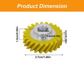 TUKEVA Mixer Worm Gear Replacement for W10112253 Food Processor Worm Gear for KitchenAid Mixer Worm Gear Replacement Worm Gear Replacement for KitchenAid Replacement Part Yellow