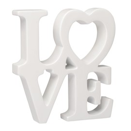 White Love Sign Word Art by Torre & Tagus | White Love Sculpture | Love Signs for Home Decor Made for Living Room, Bedroom, Office | Love Decor for Valentine's Day, Wedding Engagement | White, 6” Tall