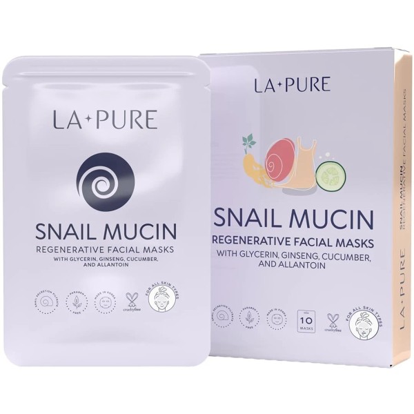 La Pure Snail Mucin 10x Regenerative Facial Masks Glycerin Korean
