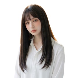 Long Wig, Women's Wig, Semi-Long, Wig, Natural, Cosplay, Fashion Wig, Full Wig, Women's Wig (Dark Brown)