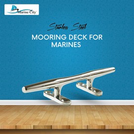 MARINE CITY 316 Grade Stainless Steel Heavy Duty Open Base Cleat Marine Hollow Base Deck Mooring Rope Tie Cleat for Marines – Boats – Yacht (10, 6 Inches)