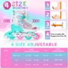 Nattork Adjustable Inline Skates for Kids - Fairy Wing Teal