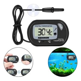 Termómetro Digital Solviora para Acuario y Pecera con Sonda de Acero Inoxidable, LCD y Ventosa                                                        