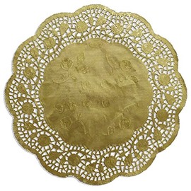 Kunze Doily Round Gold Embossed Kaschiertes Paper, Pack of 100 (26.7 cm), 26.7 x 26.7 x 1 cm, – Units
