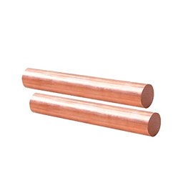 Tynulox 2Pcs Pure Copper Round Rod 3/16" Dia 8" Length Bare Copper Cu Metal Rod for Metal Craft Hobbies