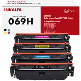 069H 069 Toner Cartridge Set MF753Cdw 4 Pack Compatible Replacement for Canon 069H 069 for Canon imageCLASS MF753Cdw MF751Cdw LBP674Cdw Series Printer Ink Black Cyan Yellow Magenta