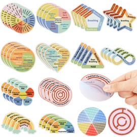 144 Pcs Breath Calm Anxiety Sensory Stickers Reusable Mindfulness Stickers Anti Stress Rough Textured Sticker Anxiety Strips for School Office Classroom Desk Adults Teens Fidget Christmas Gifts