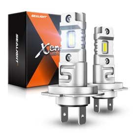 SEALIGHT H7 Fog Bulbs, 30000LM Super Brighterness 1:1 Mini Size, 6500K Cool White Fog Lights with 15000RPM Cooling Fan, Truly Plug and Play, Pack of 2