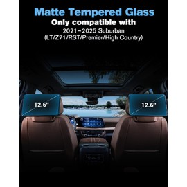 WEIPIN For 2021-2025 Suburban (LT/Z71/RST/Premier/High Country) Screen Protector 12.6 Inch Matte Anti-Glare Tempered Glass Touchscreen *2 Accessories 9H Hardness Glass - No More Glare&Fingerprint