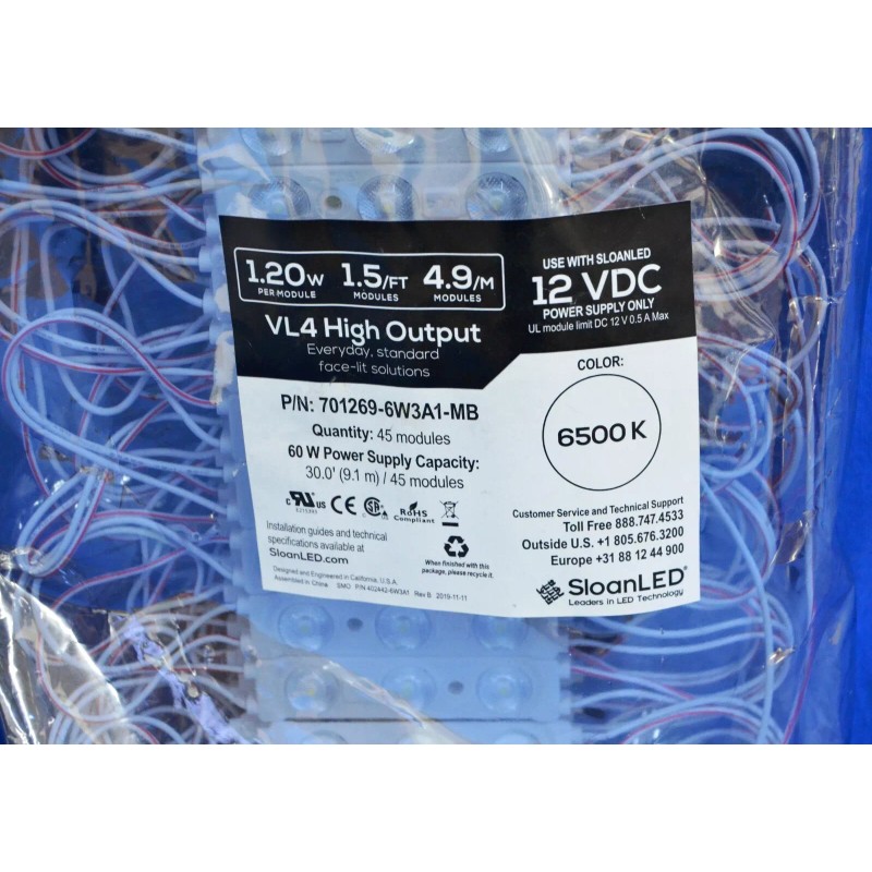 SloanLED VL4 Channel Letter Modules 6500K PACK OF 45