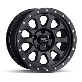 RockTrix RT111 17 Inch Wheel Compatible with Jeep Wrangler JK JL, Commander, Grand Cherokee, Gladiator JT Rims, 5x5" 5x127 PCD, 17x9 +12mm Offset, 5.5" Backspace, 71.5mm Bore, Matte Black