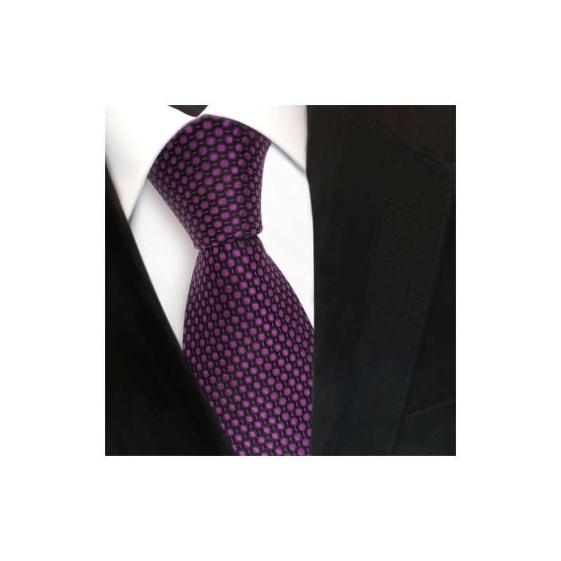 TigerTie Designer Silk Tie in Polka Dots - Tie Width