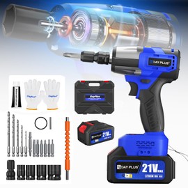 Cordless Impact Wrench with 6.0 Ah Battery,Impact Gun 1/2 Inch Chuck with Dual Speeds&2500 RPM,Power Wrench Kit with Accessories,Electric Wrench Kit for Twisting Bolts/Home Decoration