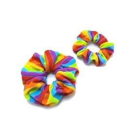 Rainbow Hair Scrunchies Striped Rainbows Ponytail Holder Pride Rainbow Hair Ring Tie JHP20 (Set-B)