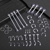 Tucnoeu 44pcs Plastic Piercing for Surgical Retainers Set Acrylic Nose