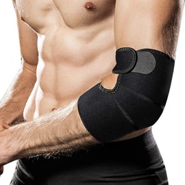 Hually Elbow Brace, Elbow Bandage Breathable Elbow Support with Velcro Fastening for Weight Sports, Golfer's Elbow, Handball, Tendon Pain (Men and Women)