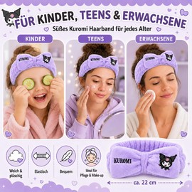 [ Test Very Good, Grade 1.1 *] Kuromi Headband Children Girls - Fluffy Headband Girls Sports & Care - Thin Headband Boys & Toddler - Elastic, Soft & Comfortable Hair Bands