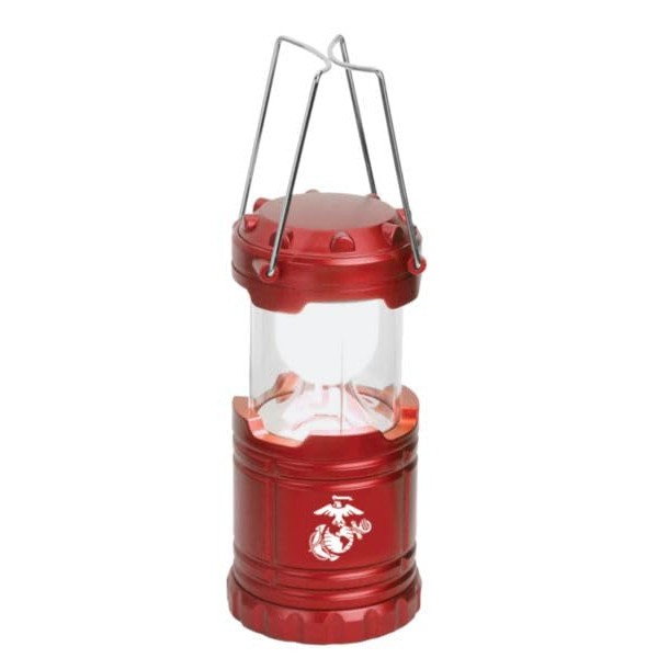 Marine Corps LED Pop-Up Lantern, Battery Powered, Red and Silver