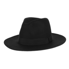 GEMVIE Men's Hat, Folded Hat, Felt Hat, Solid, Wide Brim Hat, Gentlemen's Hat, Formal, Soft Hat, Casual, All Seasons, Black