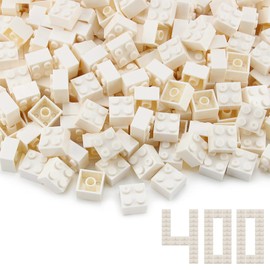 Feleph 2x2 Bricks White 400 Pieces Parts Classic Building Creative Play Blocks Set Toy Classic Accessories Creative Play Compatible with 3003 Major Brick Brands Building Blocks Toy