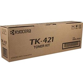 Kyocera 370AR011 Model TK-421 Black Toner Kit For use with Kyocera KM-2550 and CS-2550 Copy Machines, Up to 15000 Pages Yield at 5% Average Coverage, Includes 2 Waste Toner Containers and Grid Cleaner