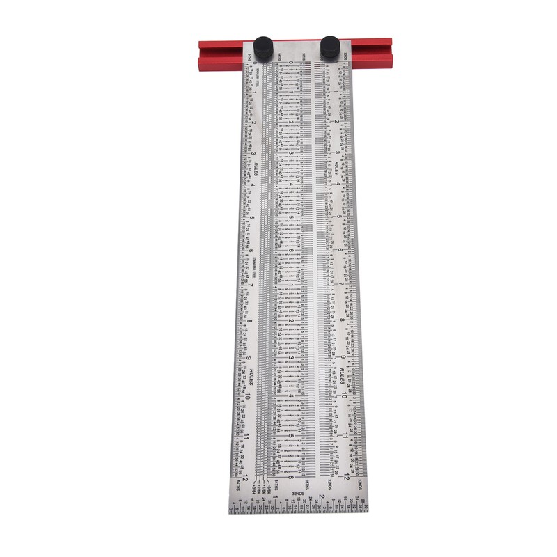 T Rule Stainless Steel Silver Scribing Ruler Woodworking Measuring Tool