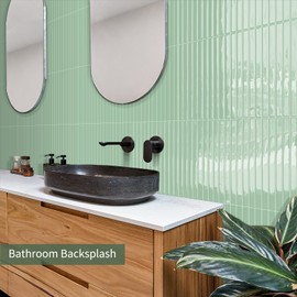 10-Sheet Upgraded Thick Peel and Stick Kitchen Backsplash Tiles,Waterproof Premium Self-Adhesive Wall Tile Stick on Backsplash for Kitchen,Bathroom and Fireplace(Sage Green,12"×12")