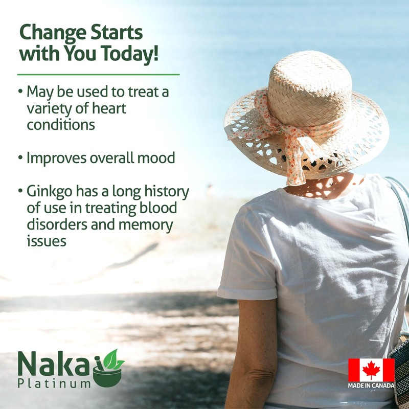 NAKA Naka Platinum ORGANIC Ginkgo Biloba Extra Strength, Supports Cognitive