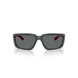 ARNETTE Men's An4355 Taggit Sunglasses, Dark Grey/Red Rubber/Polarized Dark Grey, 62 mm