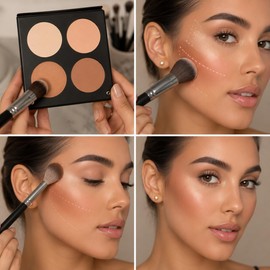 BL3DN Natural Sculpt Paleta Rubor 3D Tonos Naturales para Contorno e Iluminación Makeup Atelier