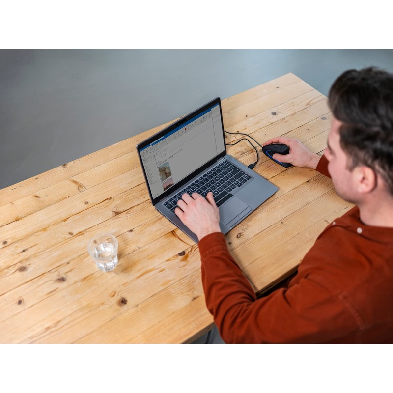 Trust Verto Wired Ergonomic Mouse, Vertical Mouse with LED Illumination,