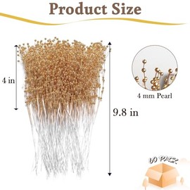 60 Piezas Tallos de Perlas para Ramos, Guirnalda de Cuentas de 4mm Relleno Decorativo con Cuentas para Arreglos Florales Púas de Árbol Decoración de Bodas y Fiestas, Púas de Árbol de