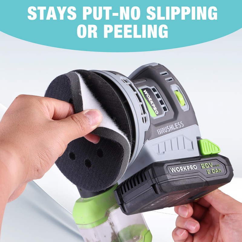 WORKPRO 5 Inch Orbital Sander Interface Pads and Sanding Discs,