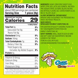 WARHEADS - Sour Ooze Chewz Sticks - Individually Wrapped, Chewy Candy with Sour Filling - Mango, Strawberry, Green Apple, Black Cherry, Watermelon & Blue Raspberry Flavors - 5 lb. Bulk Bag…