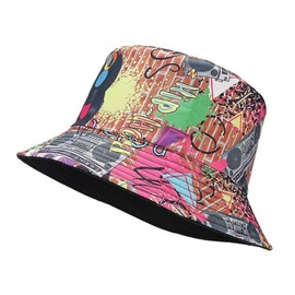 Quanhaigou Bucket Hats Unisex Summer Travel Beach Fisherman Cap for Men Women Teens, Graffiti Colourful, One Size