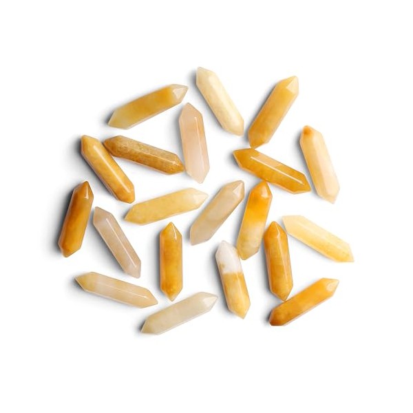 GUJOXILA GUJOXILA 10pcs Gelber Aventurin Heilkristalle Stein Stab Edelsteine Sets