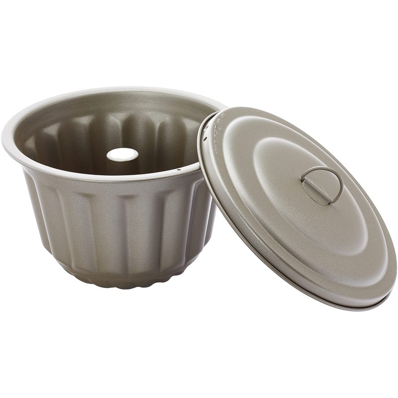 Staedter Water Bath Shape with Lid, Silver, 20 x 14