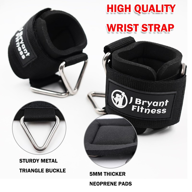 J Bryant Neoprene Padded Wrist Straps with Adjustable Triangular Hook&Loop