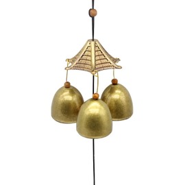 Hooshing Campanas de viento de la fortuna de sapo dorado clásicas, campanas de viento pequeñas para el hogar, jardín, patio, decoración colgante, regalo