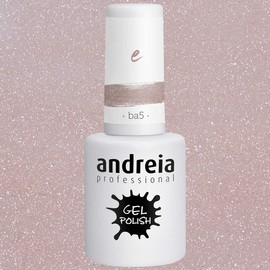 Andreia Semi-Permanent Nail Polish Gel Polish Colour BA5 Pink Glitter - Red Tones - 10.5 ml