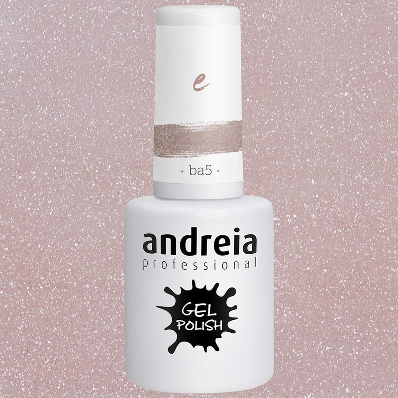 Andreia Semi-Permanent Nail Polish Gel Polish Colour BA5 Pink Glitter