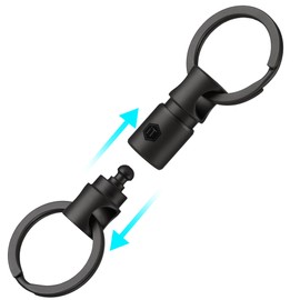 KeyUnity Titanium Quick Release Keyring, Detachable Dual Key Ring, Rotatable Key Organizer, Swivel Key Holder, Magnetic Hooks, Titanium Keyring, for Carabiners, Home Keys, Wind Chimes, and EDC Gear