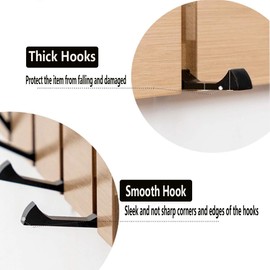 Wooden Wall Mounted Folding Rack, Modern Wall Floating Coat Hook Rack Space-Saving Coat Hanger for Coats, Hats, Scarves, Key (Wooden 3 Hooks)