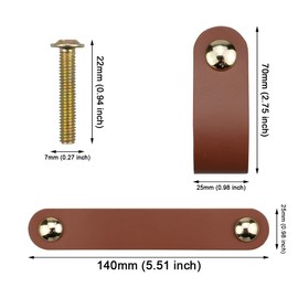 inodiref 8 Pcs Leather Drawer Pulls Leather Furniture Handle Leather Dresser Cabinet Knob Handles Door Handles with Screws for Cupboard Drawer Pull Knobs Furniture Hardware, Brown