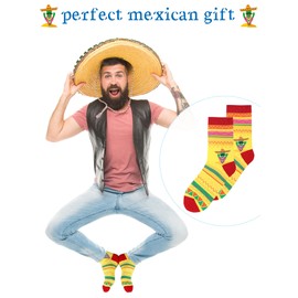 Hercicy 6 Pairs Taco Socks for Men Women Mexican Novelty Socks Cotton Crew Socks for Mexican Party Favors Taco Lovers Gifts