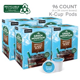 Green Mountain Coffee Roasters Brew Over Ice Classic Black, Single Serve Keurig K-Cup Pods, Dark Roast Iced Coffee, 96 Count