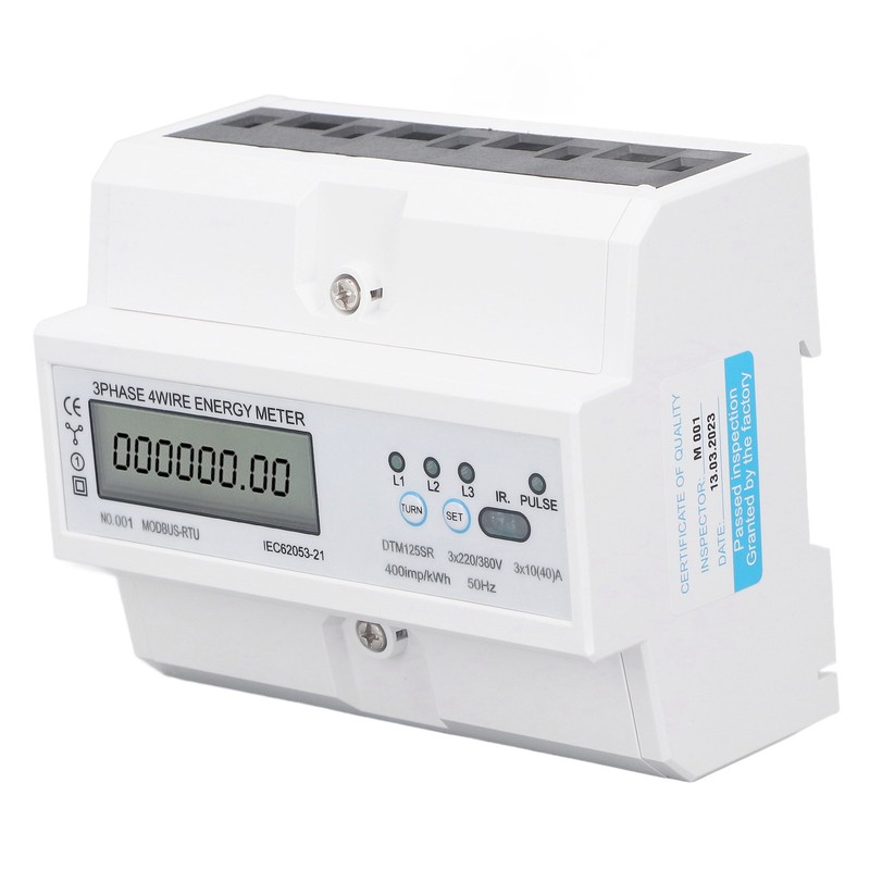 3 Phase 4 Wire Electronic Energy Meter 35mm DIN Rail