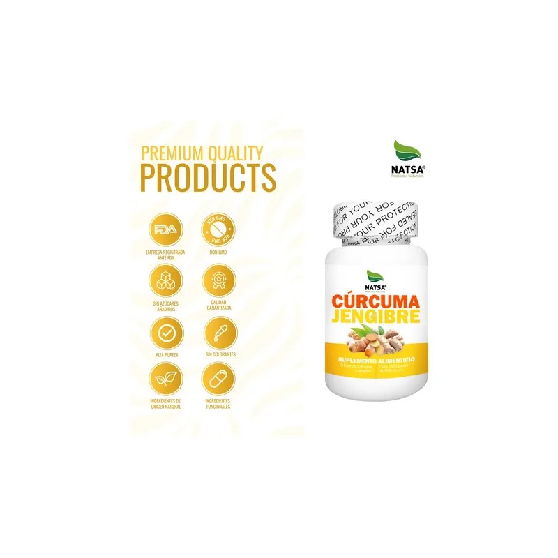 Curcuma Y Jengibre, 300 Cápsulas (3 Frascos 100 Cap C/u)
